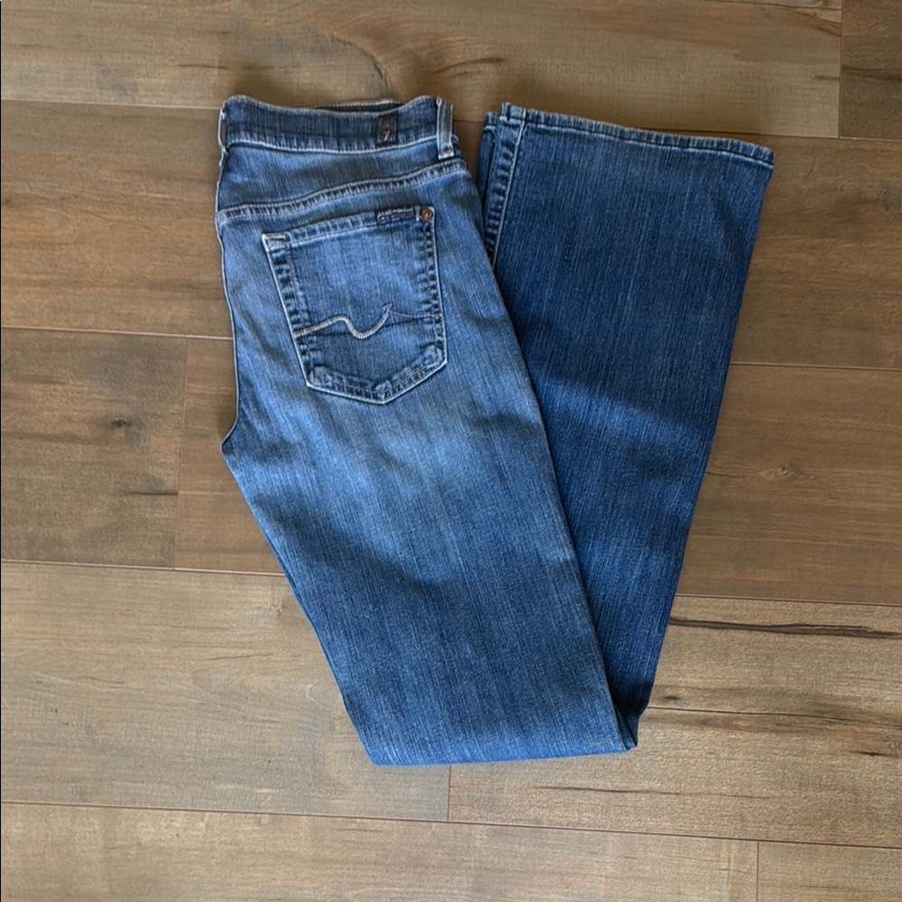 7 For All Mankind Blue Boot Cut Jeans
